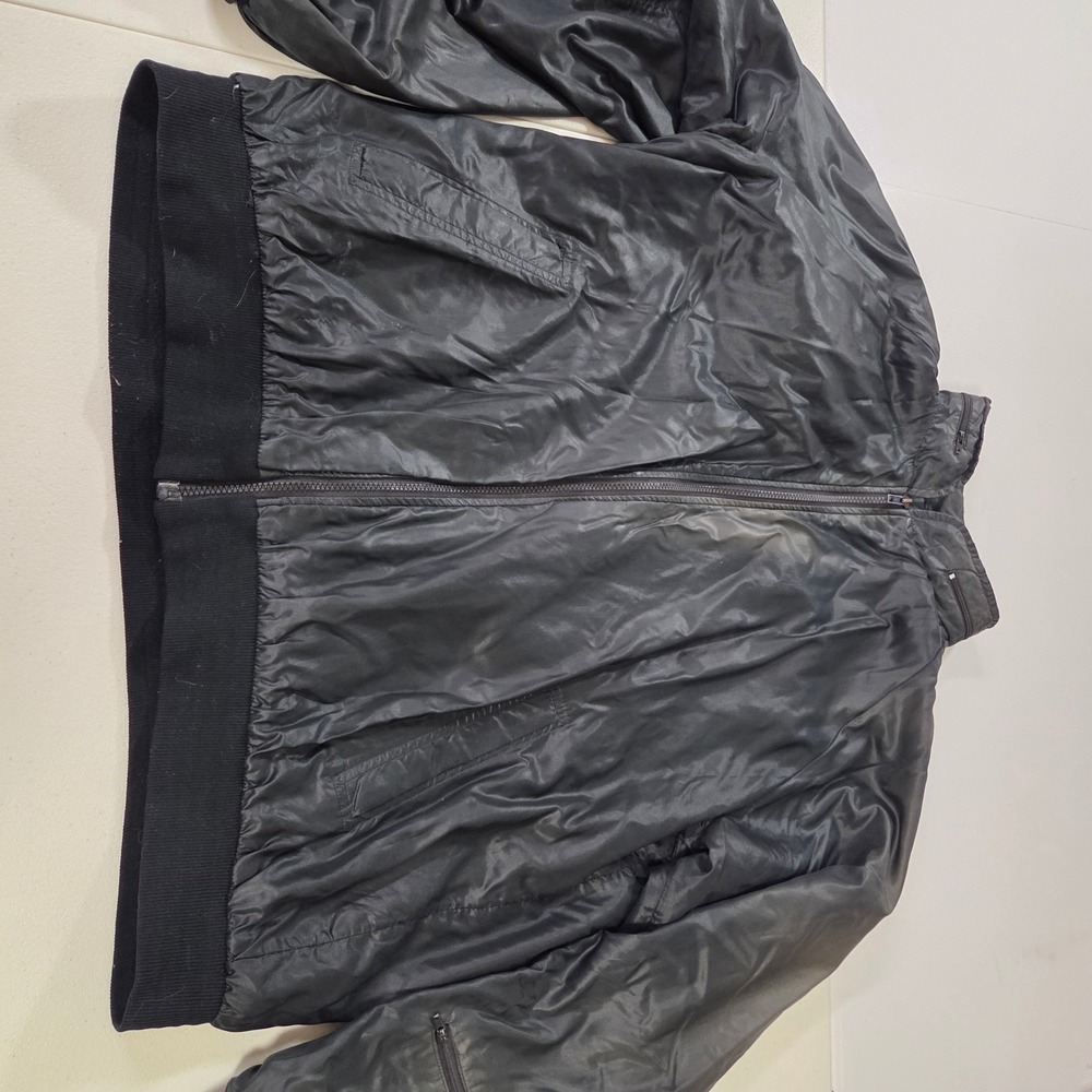 Duckster Mens XXL Black Bomber Jacket 3M Thinsulate Nylon Full Zip Vintage